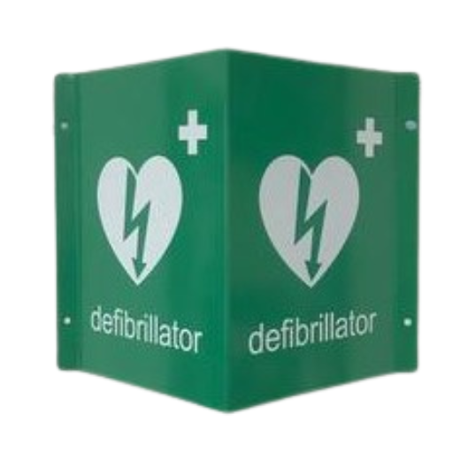 3D Metal Defibrillator Wall Sign - Highly Visible AED Location Marker ...